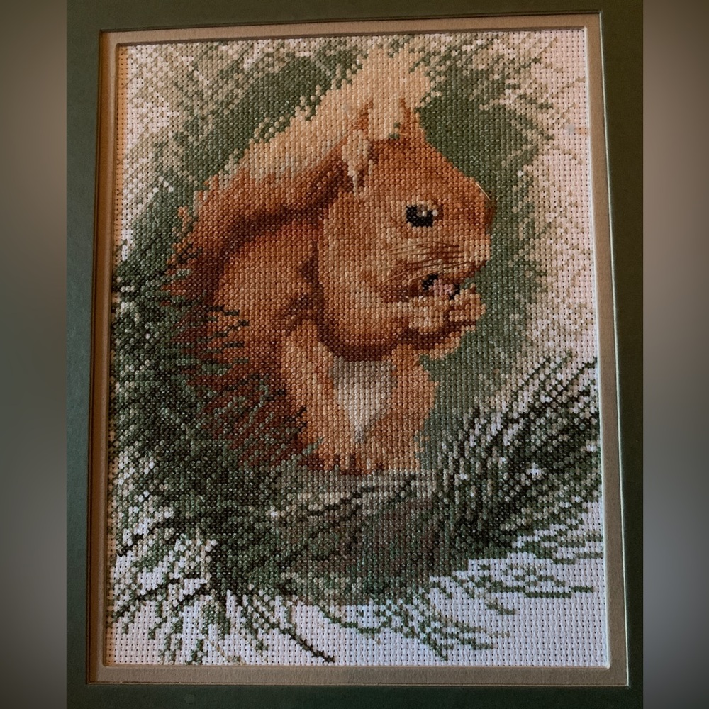 Two tapestries in frames no glass of forest animals - Picture 2 of 4